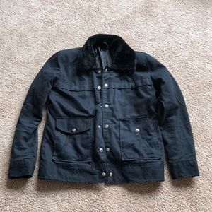 Black Cotton Fur Collar Zac Efron Jacket